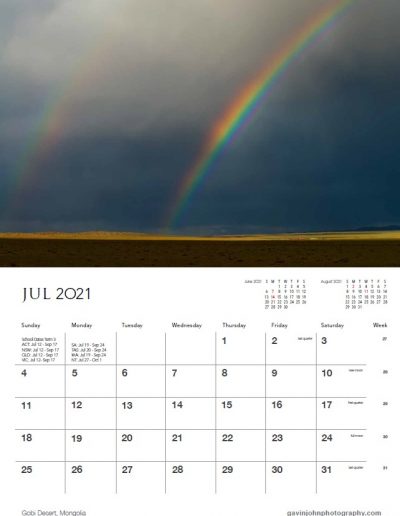 Gavin John Photography Landscape 21 calendar