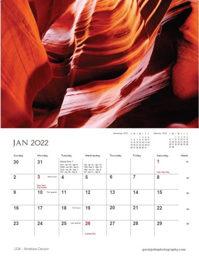 Gavin John Photography Landscape calendar Photo