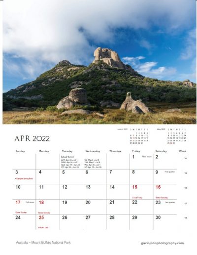 Gavin John Photography Landscape calendar Photo