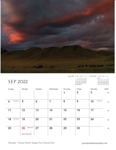 Gavin John Photography Landscape calendar Photo