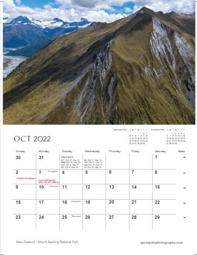 Gavin John Photography Landscape calendar Photo