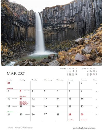 Gavin John Photography Landscape calendar Photo