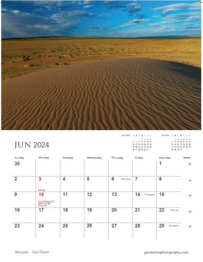 Gavin John Photography Landscape calendar Photo